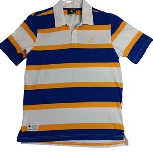 LRG Lifted Research Polo Shirt S‎ Yellow/White/Blue Street Y2K